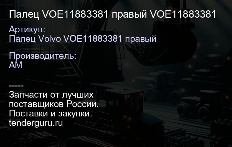 Палец VOE11883381 правый VOE11883381 | купить запчасти